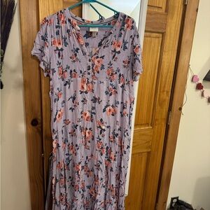 Knox Rose Lavender Floral Maxi Dress